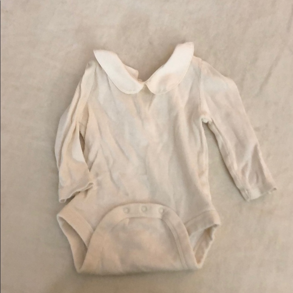 Baby gap cream onesie with collar 3-6 months